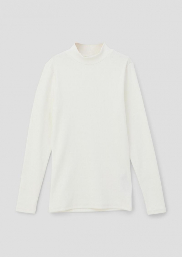 s.Oliver Longsleeve mit Rippstruktur - ecru