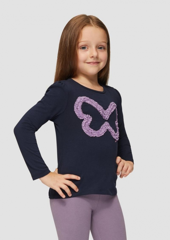 s.Oliver Langarmshirt mit Artwork - navy