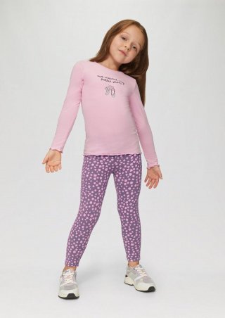s.Oliver Sweat-Leggings mit All-over-Print - flieder