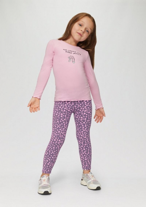 s.Oliver Sweat-Leggings mit All-over-Print - flieder