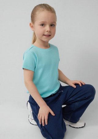 s.Oliver Elastisches T-Shirts aus Rippware - helles türkis