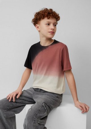 s.Oliver Jersey-T-Shirt mit Farbverlauf - schwarz
