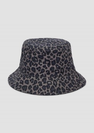 s.Oliver Bucket Hat mit Animal-Muster - dunkelgrau