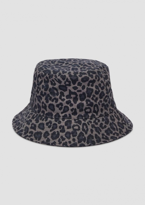 s.Oliver Bucket Hat mit Animal-Muster - dunkelgrau