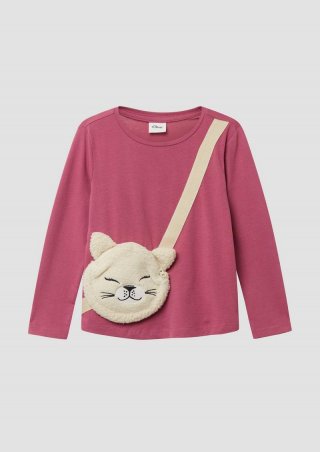 s.Oliver Longsleeve im Loose Fit mit echter Tasche - himbeere