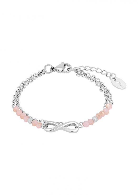 s.Oliver Silber-Armband mit Infinity-Anhänger und Schmuckperlen - silber