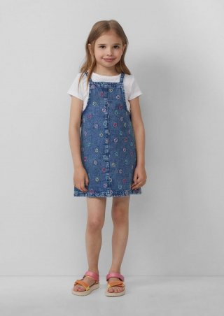 s.Oliver Besticktes Denimkleid mit längenverstellbaren Trägern - blau