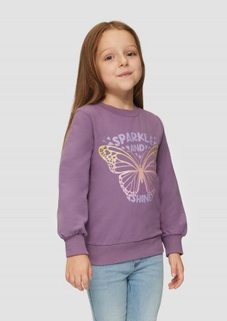 s.Oliver Sweatshirt mit Glitzerprint - flieder