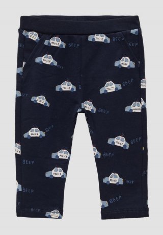 s.Oliver Weiche Sweathose mit Muster-Print - navy