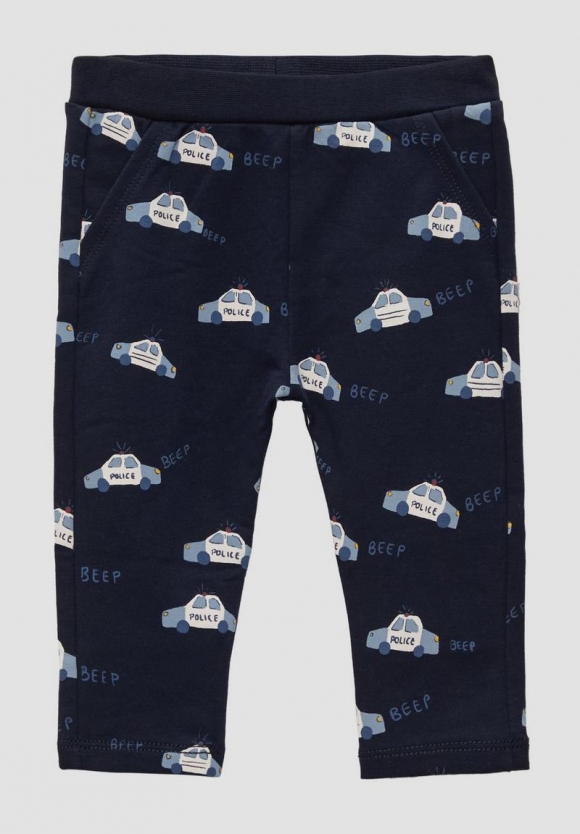 s.Oliver Weiche Sweathose mit Muster-Print - navy
