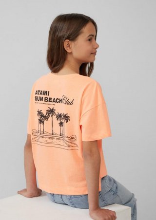 s.Oliver Boxy T-Shirt mit Rückenprint - orange