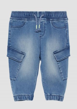 s.Oliver Jeans im Loose Fit mit Elastikbund und Cargo-Taschen - blau