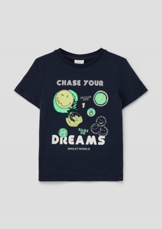 s.Oliver T-Shirt mit Smiley®-Frontprint - navy