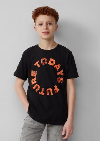 s.Oliver T-Shirt mit Frontprint - schwarz