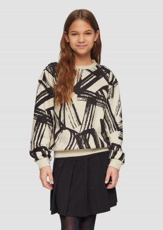 s.Oliver Sweatshirt mit All-over-Print - ecru