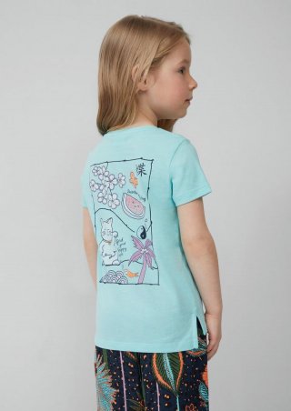 s.Oliver T-Shirt mit Front- und Rückenprint im Loose Fit - helles türkis