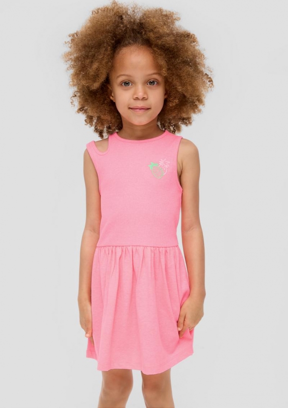 s.Oliver Ärmelloses Kleid mit Rippstruktur - pink