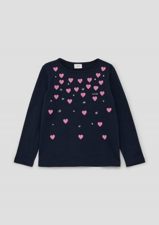 s.Oliver Longsleeve mit Applikation - navy
