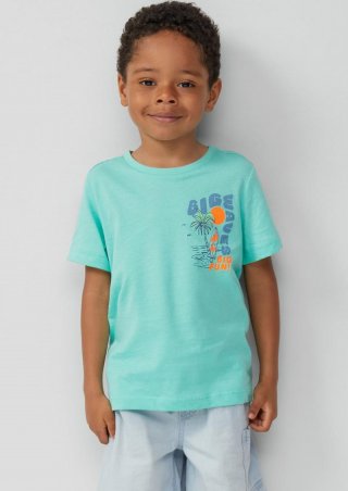 s.Oliver Jersey-T-Shirt mit Frontprint - türkis