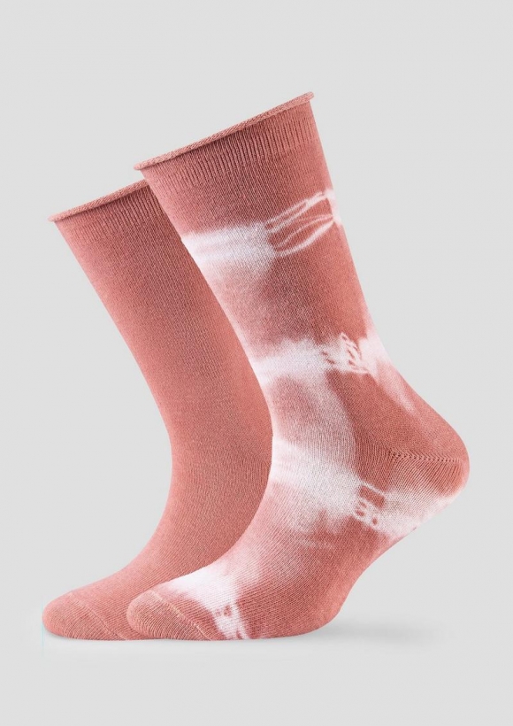 s.Oliver 2er-Pack Socken mit Batik-Optik - rosa