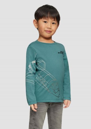 s.Oliver Langarmshirt mit Frontprint - petrol