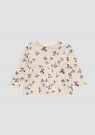 s.Oliver Longsleeve mit All-over-Print - helles sand