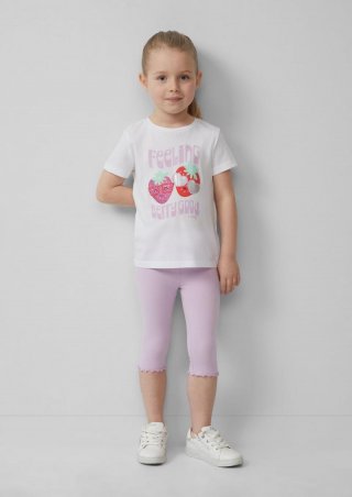 s.Oliver Capri Leggings aus Baumwollstretch mit Elastikbund - flieder