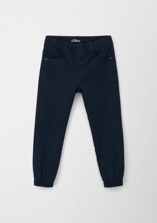 s.Oliver Pelle: Gefütterte Twillhose im Jogg-Style - navy