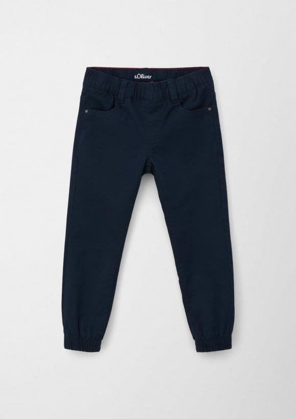 s.Oliver Pelle: Gefütterte Twillhose im Jogg-Style - navy