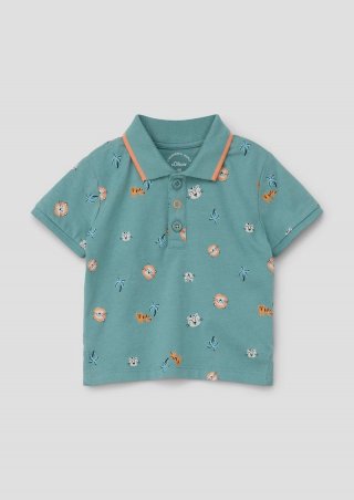 s.Oliver Poloshirt mit All-over-Print - petrol