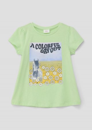 s.Oliver T-Shirt mit Fotoprint - hellgrün