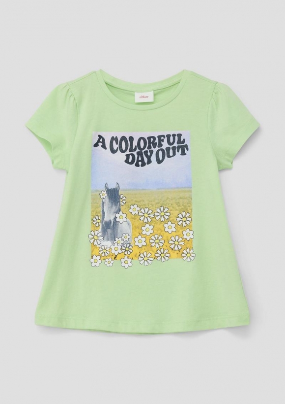 s.Oliver T-Shirt mit Fotoprint - hellgrün