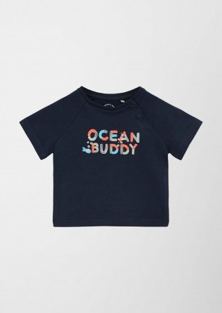 s.Oliver Baumwollshirt mit Schriftprint - navy