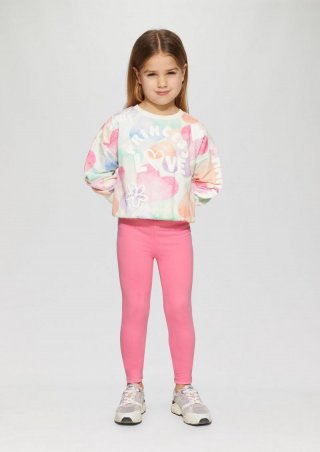 s.Oliver Leggings aus Baumwollstretch mit Glitzerbund - pink