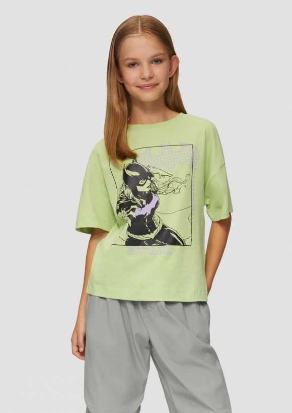 s.Oliver T-Shirt im Loose Fit mit Batgirl®-Print - bambusgrün