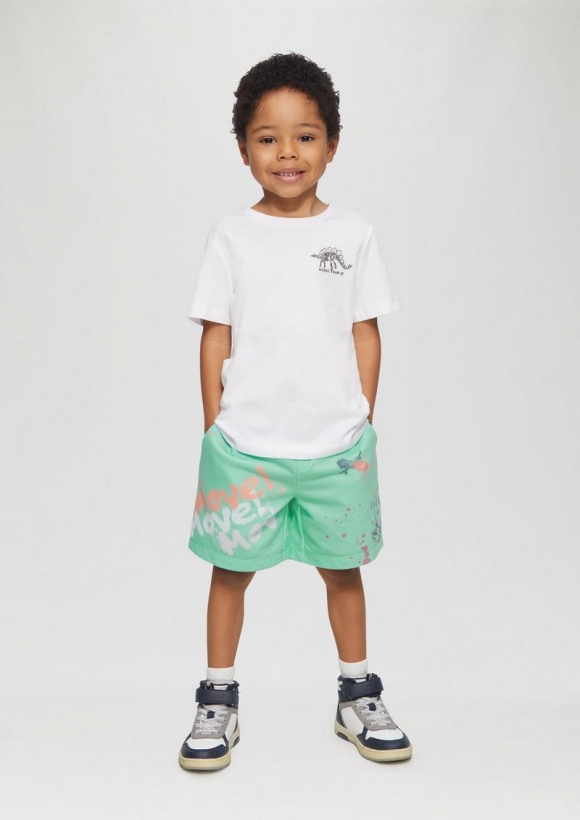 s.Oliver Loose-Fit-Bermuda aus Sweat mit All-over-Print - türkis
