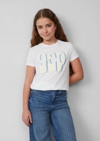 s.Oliver T-Shirt mit Frontprint im Loose Fit - weiß