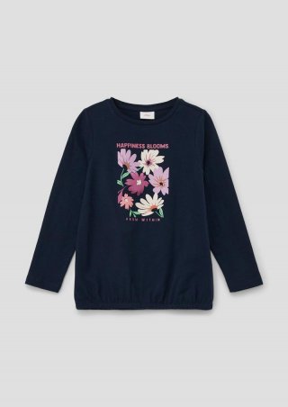 s.Oliver Longsleeve mit Effektprint - navy