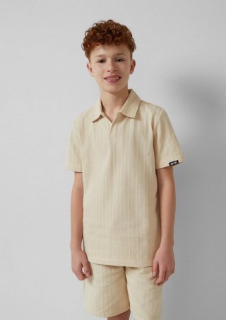 s.Oliver Poloshirt mit Strukturmuster - puder