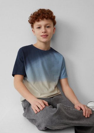 s.Oliver Jersey-T-Shirt mit Farbverlauf - hellblau
