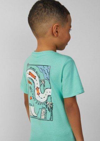 s.Oliver T-Shirt mit Front- und Rückenprint - türkis