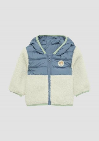 s.Oliver Leicht wattierte Wendejacke mit Steppung und Teddyplüsch - wollweiß