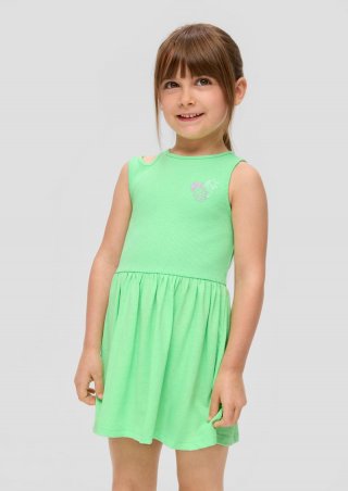 s.Oliver Ärmelloses Kleid mit Rippstruktur - limettengrün