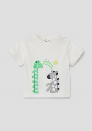 s.Oliver T-Shirt mit Artwork - ecru