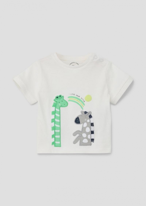 s.Oliver T-Shirt mit Artwork - ecru
