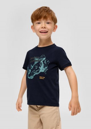 s.Oliver T-Shirt mit Frontprint - navy