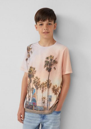 s.Oliver T-Shirt aus Baumwollmix mit All-over-Print - weiß