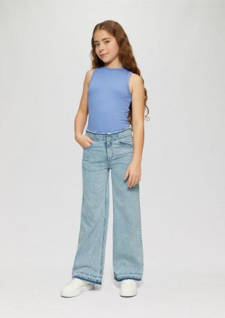 s.Oliver Jeans / Regular Fit / Mid Rise / Wide Leg / offene Kanten an Bund und Saum - blau