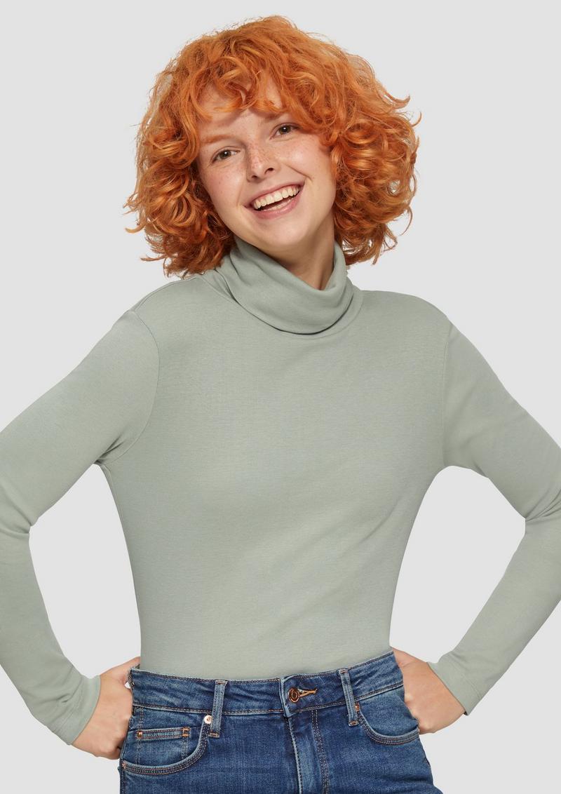 s.Oliver Langarmshirt mit Rollkragen - salbeigrün