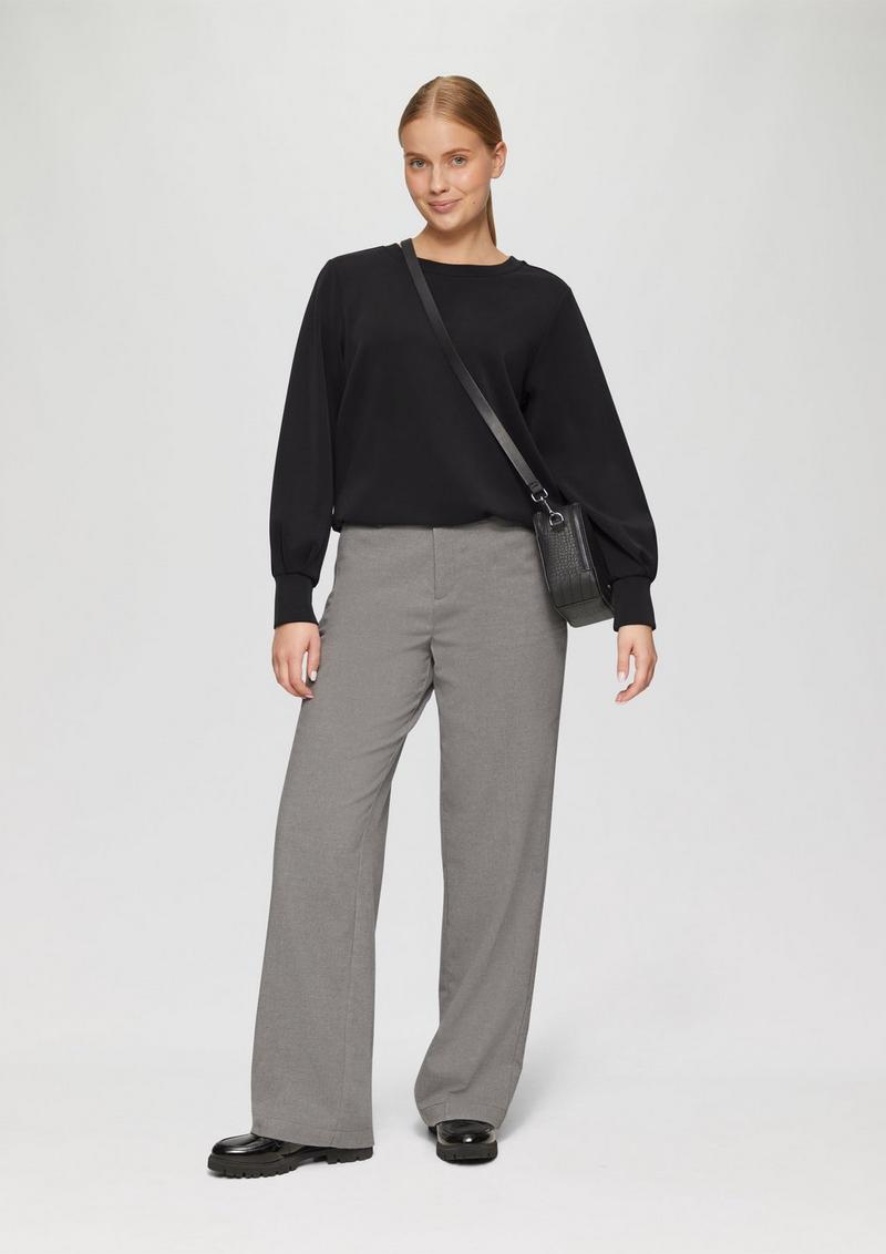 s.Oliver Scuba-Sweatshirt mit weiten Ärmeln - schwarz